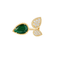 Serpent Bohème Multi-Motifs yellow gold malachite & diamonds Ring - Yellow
