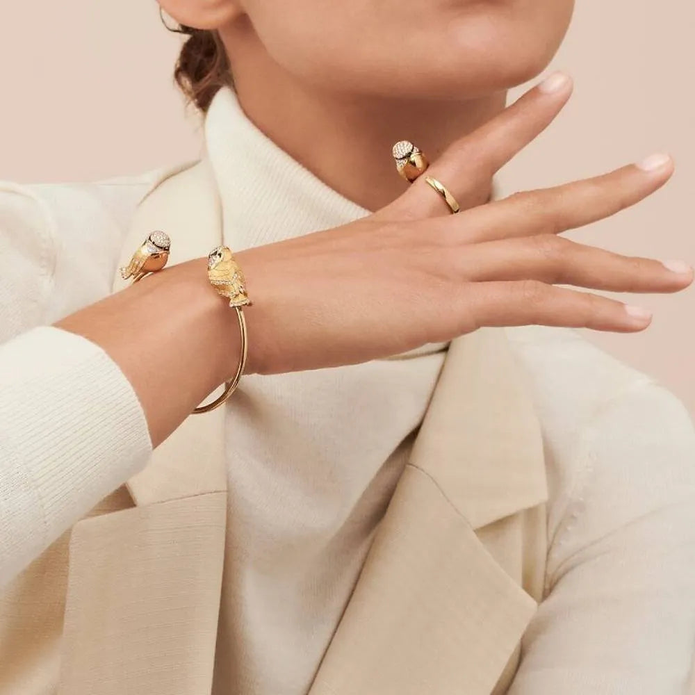 Meisa The Chickadee yellow gold diamonds onyx & black sapphires Ring - Yellow & Black