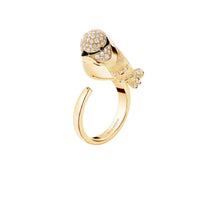 Meisa The Chickadee yellow gold diamonds onyx & black sapphires Ring - Yellow & Black