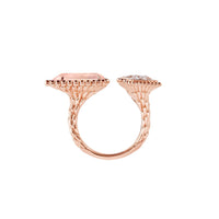 Serpent Bohème Multi-Motifs pink gold & pink quartz & diamonds Ring - Pink