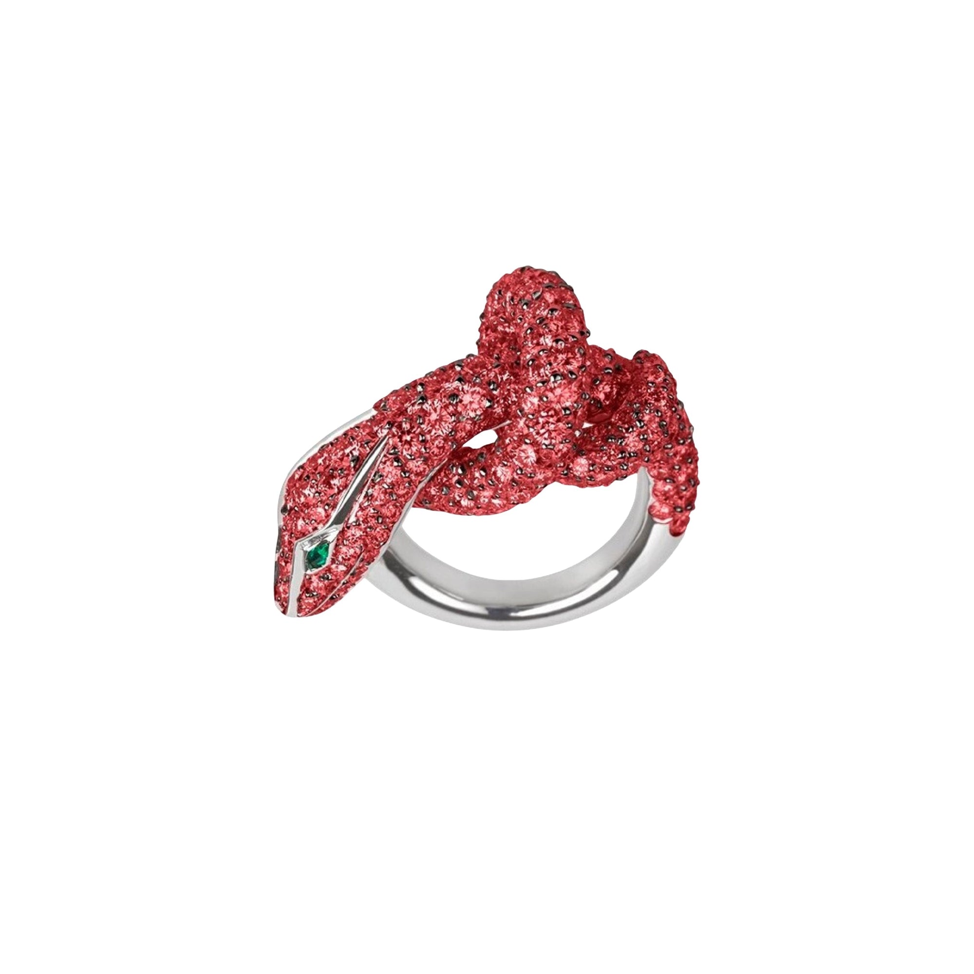 Kaa black gold rubies sapphire black diamonds & emerald paved Ring - Black
