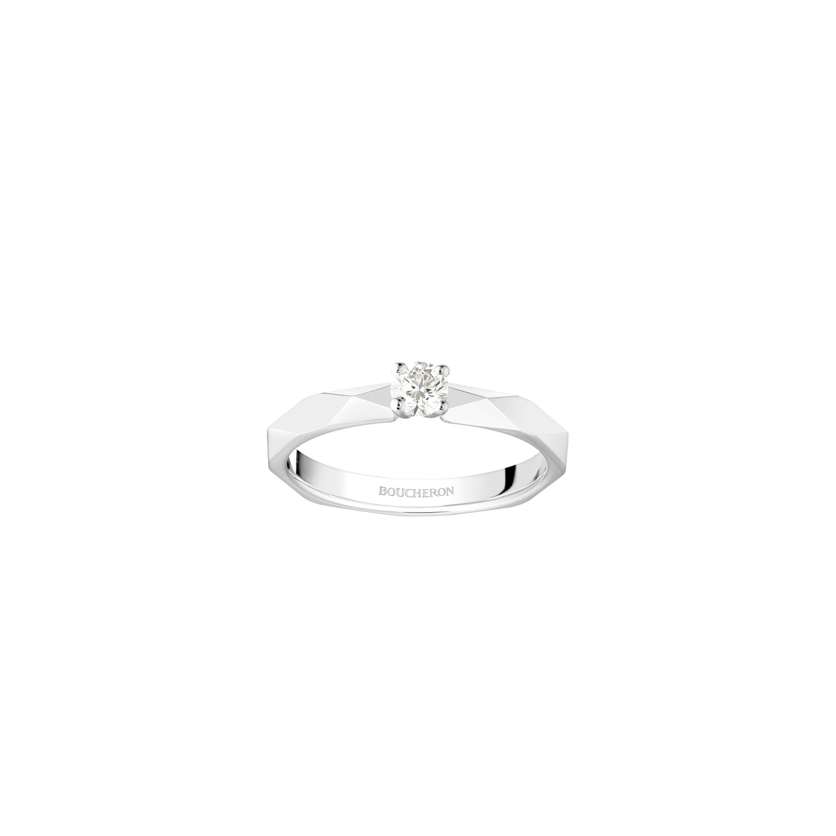 Facette platinum & round diamond 0.20 carat Solitaire - Platinum