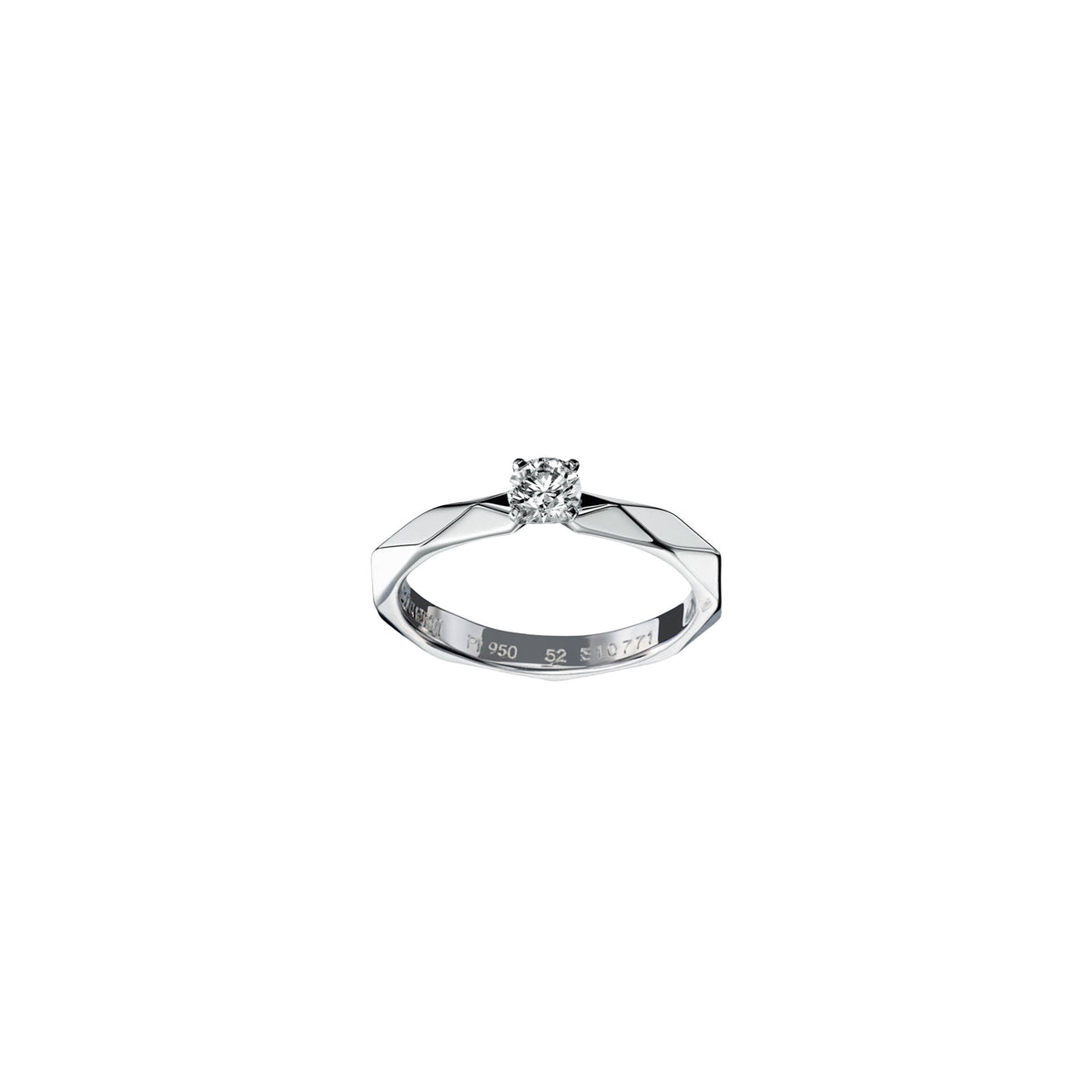 Facette platinum & round diamond 0.50 carat Solitaire - White
