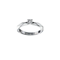 Facette platinum & round diamond 0,45 carat Solitaire - White