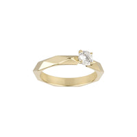Facette yellow gold & round diamond 0,35 carat Solitaire - Yellow