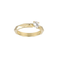 Facette yellow gold & round diamond 0,45 carat Solitaire - Yellow