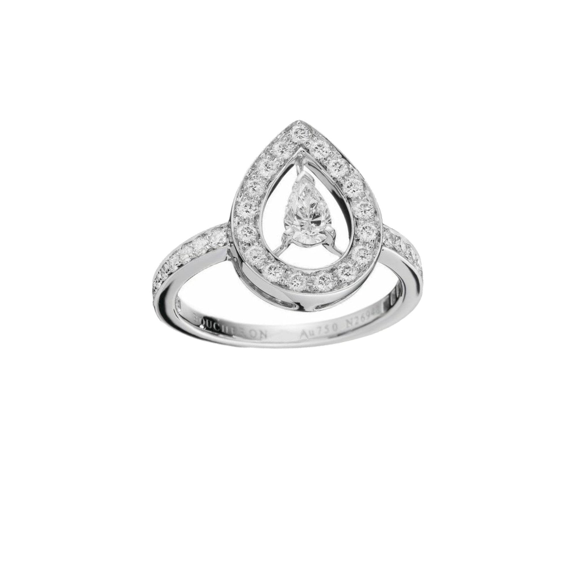 Ava white gold & pear-shaped diamond 0,25 carat Ring - White