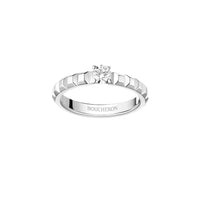 Clou de Paris platinum & round diamond 0,32 carat Solitaire - White