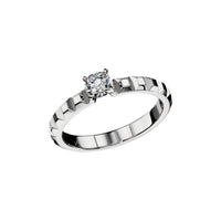 Clou de Paris platinum & round diamond 0,50 carat Solitaire - White