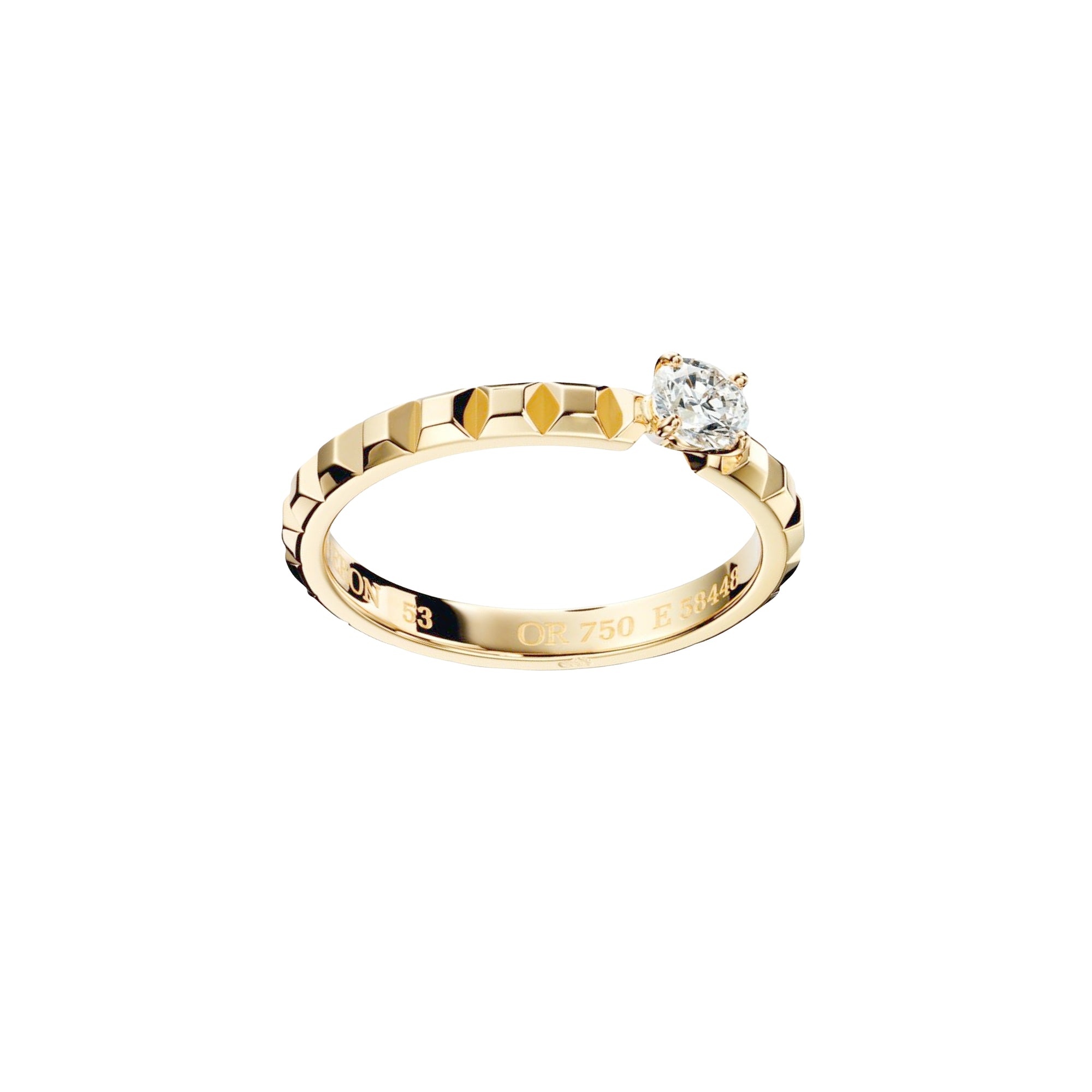 Clou de Paris yellow gold & round diamond 0,50 carat Solitaire - Yellow