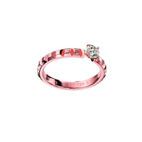 Clou de Paris pink gold & round diamond 0,30 carat Solitaire - Pink