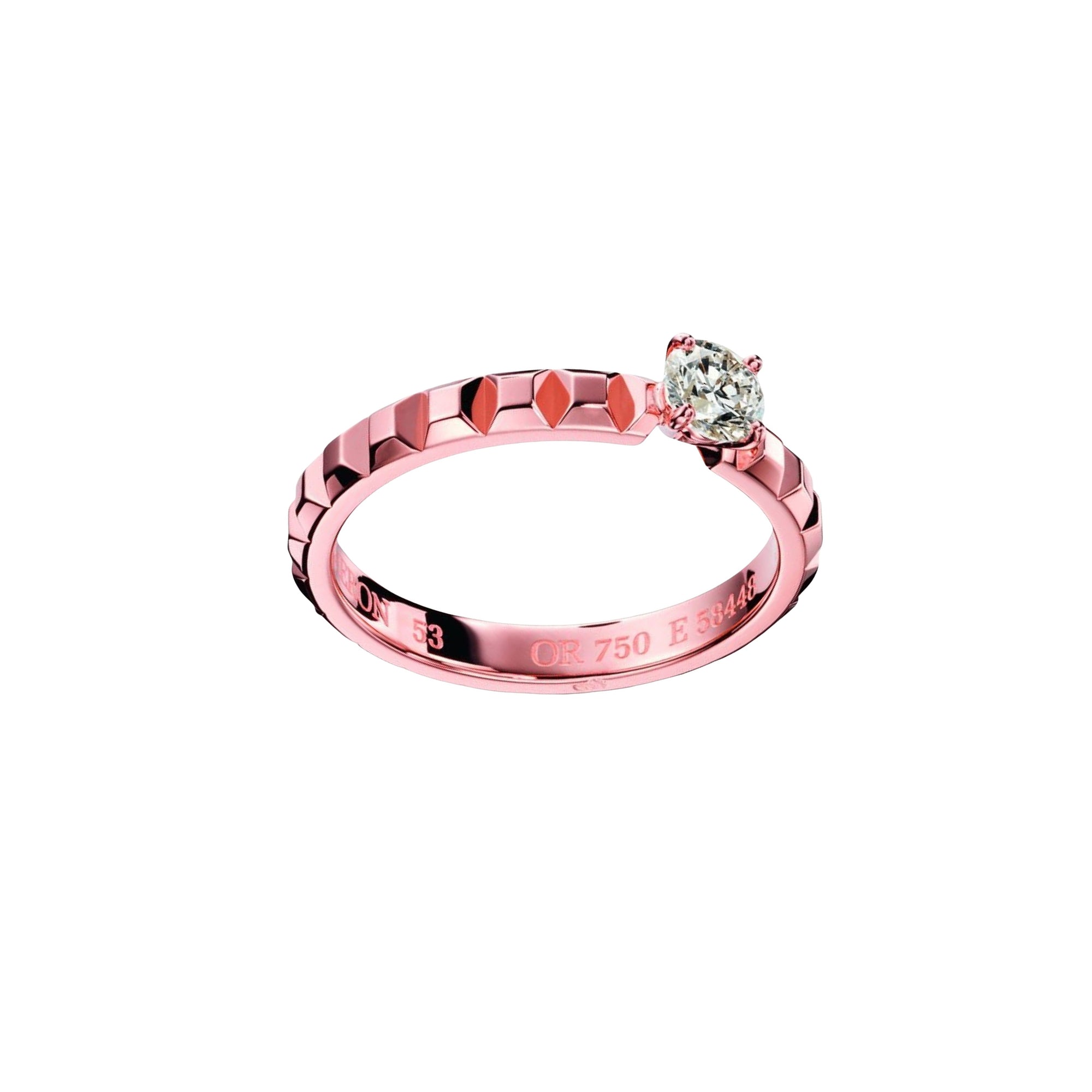 Clou de Paris pink gold & round diamond 0,40 carat Solitaire - Pink