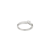 Godron platinum & round diamond 0.32 carat Solitaire - White