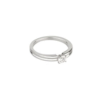 Godron platinum & round diamond 0,32 carat Solitaire - White
