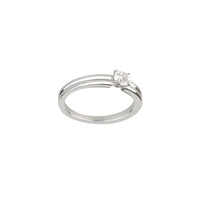 Godron platinum & round diamond 0.32 carat Solitaire - White