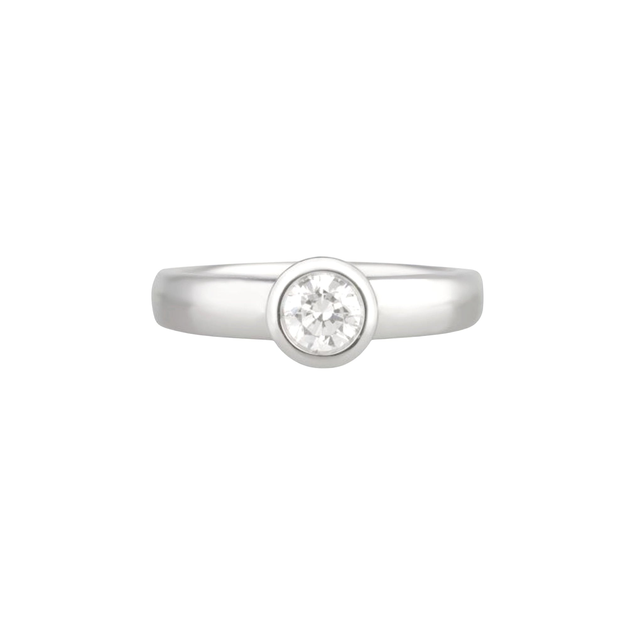 Epure platinum & round diamond 0.30 carat Solitaire - White