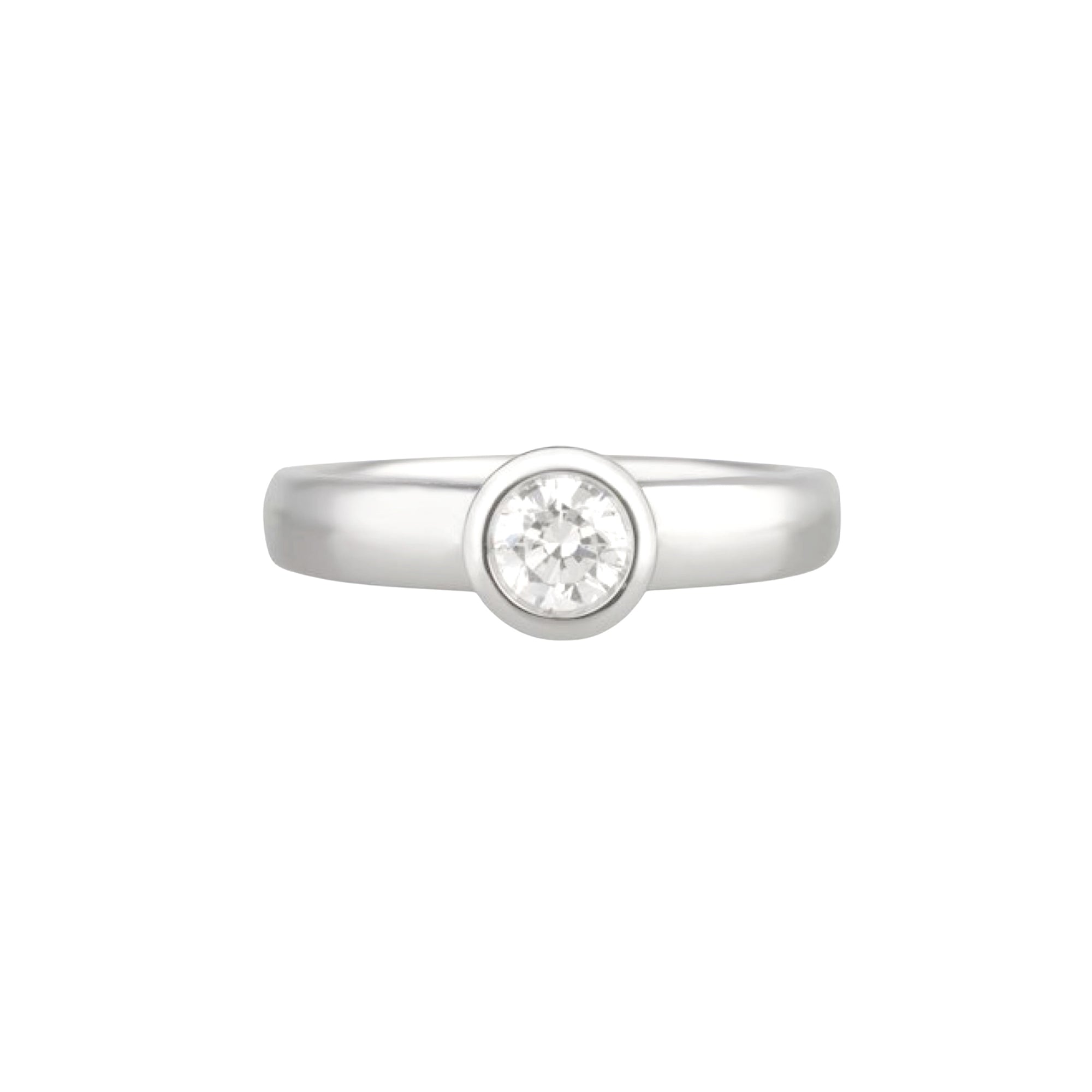 Epure platinum & round diamond 0,30 carat Solitaire - White