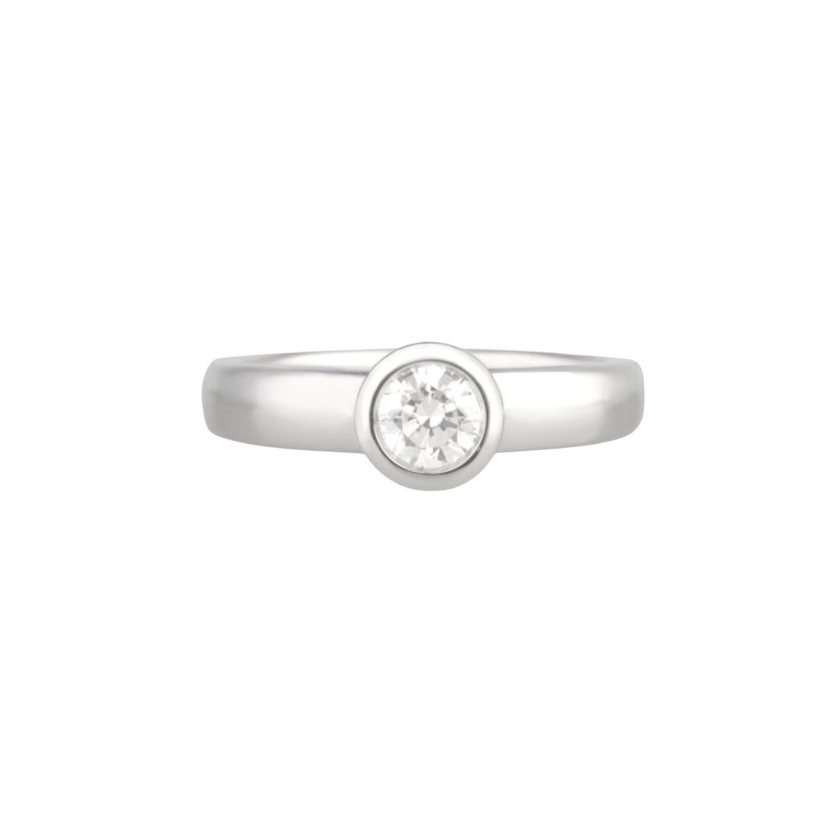 Epure platinum & round diamond 0.30 carat Solitaire - White
