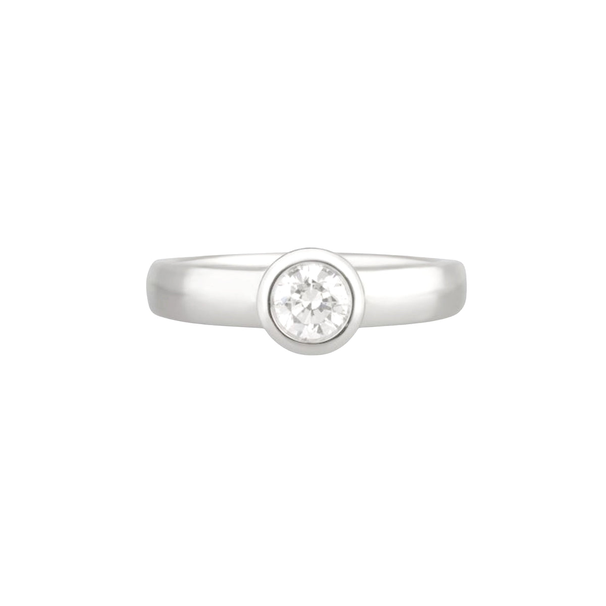 Epure platinum & round diamond 0.40 carat Solitaire - White