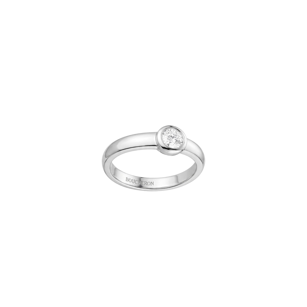 Epure platinum & round diamond 0.30 carat Solitaire - White
