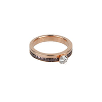 Quatre Classique yellow and pink gold & diamond 0.30 carat Solitaire - Pink
