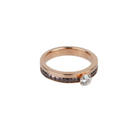 Quatre Classique yellow and pink gold & diamond 0,30 carat Solitaire - Pink