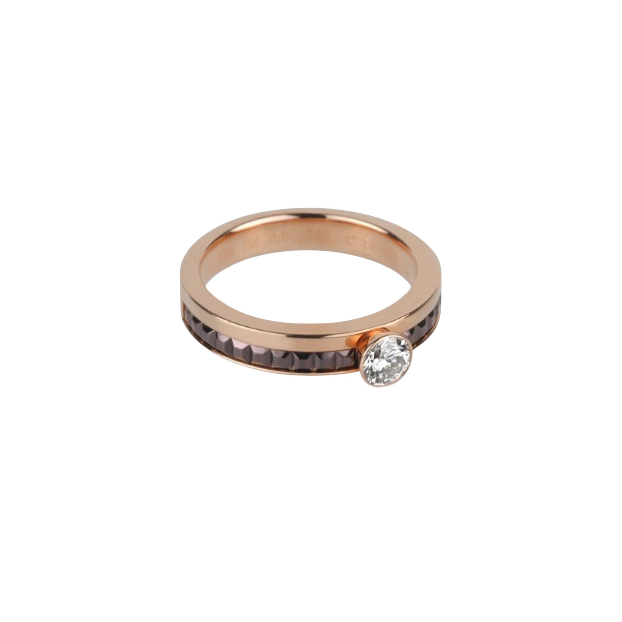 Quatre Classique yellow and pink gold & diamond 0,30 carat Solitaire - Pink