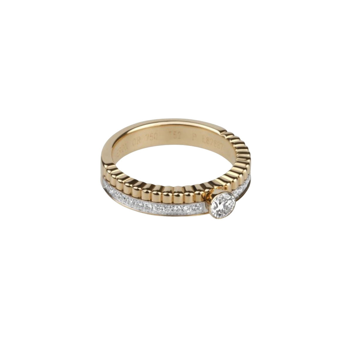 Quatre Radiant Edition yellow and white gold & round diamond 0.20 carat Solitaire - Yellow & White