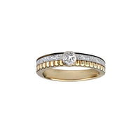 Quatre Radiant Edition yellow and white gold & round diamond 0.20 carat Solitaire - Yellow & White