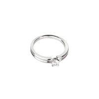 Godron platinum & round diamond 0,20 carat Solitaire - White