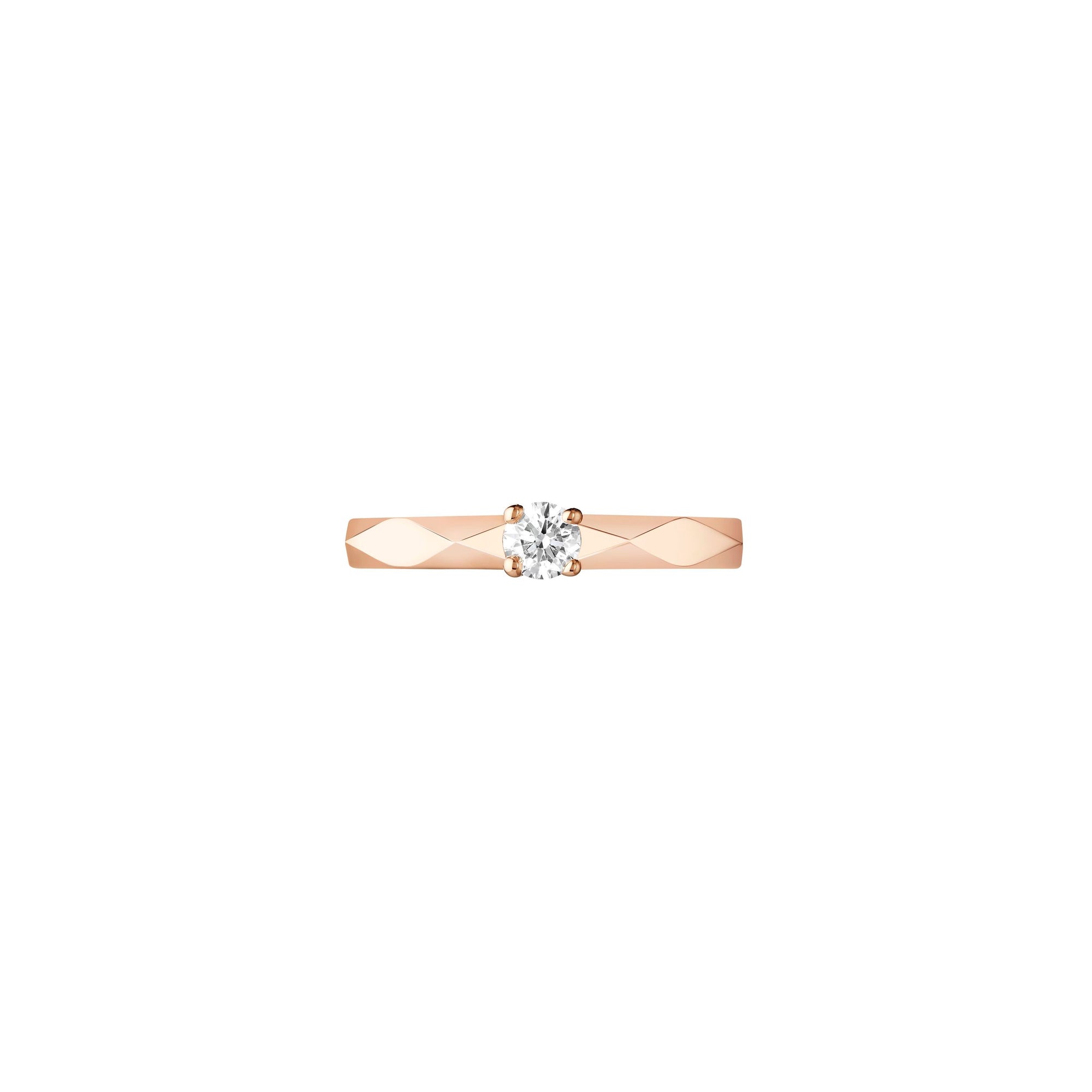 Facette pink gold & round diamond 0.2 carat Solitaire - Pink