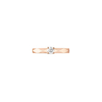 Facette pink gold & round diamond 0.2 carat Solitaire - Pink