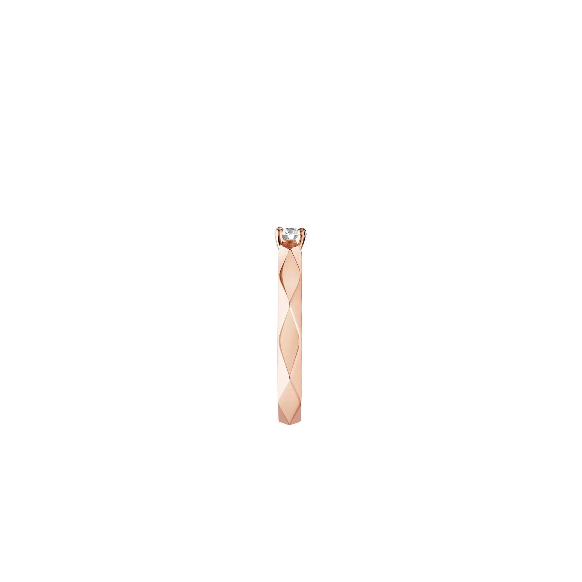 Facette pink gold & round diamond 0.2 carat Solitaire - Pink