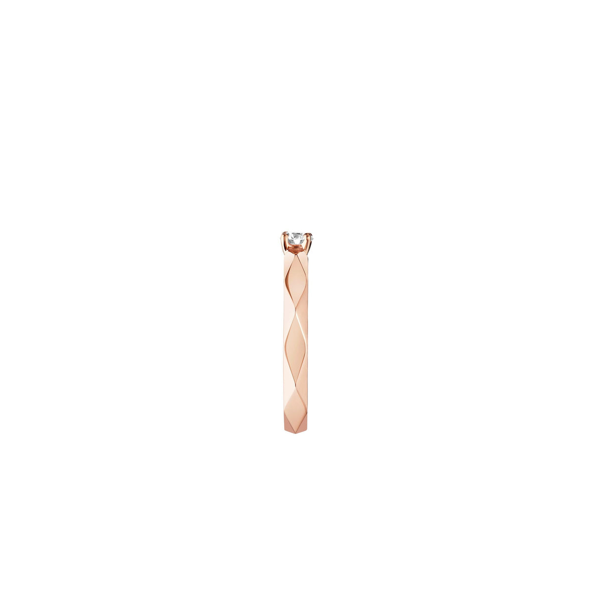 Facette pink gold & round diamond 0.2 carat Solitaire - Pink