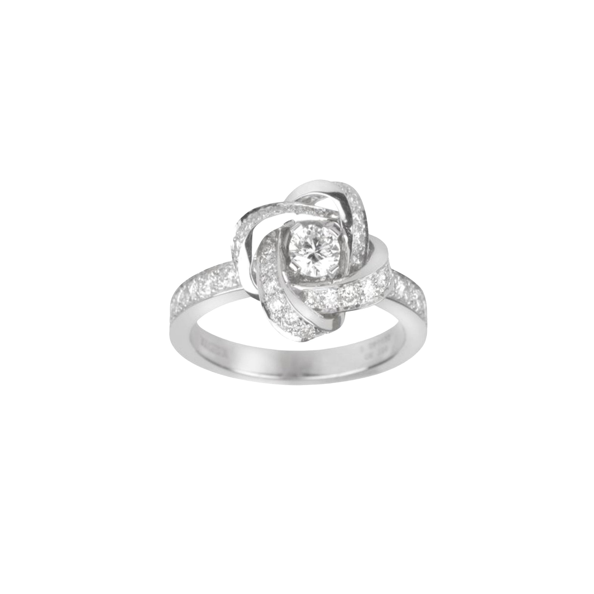 Pivoine white gold & round diamond 0.20 carat Solitaire - White
