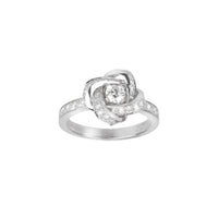 Pivoine white gold & round diamond 0,20 carat Solitaire - White