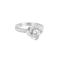 Pivoine white gold & round diamond 0,41 carat Solitaire - White