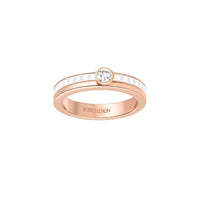 Quatre White Edition pink gold ceramic & round diamond 0,20 carat Solitaire - Pink