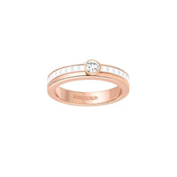 Quatre White Edition pink gold ceramic & round diamond 0.20 carat Solitaire - Pink