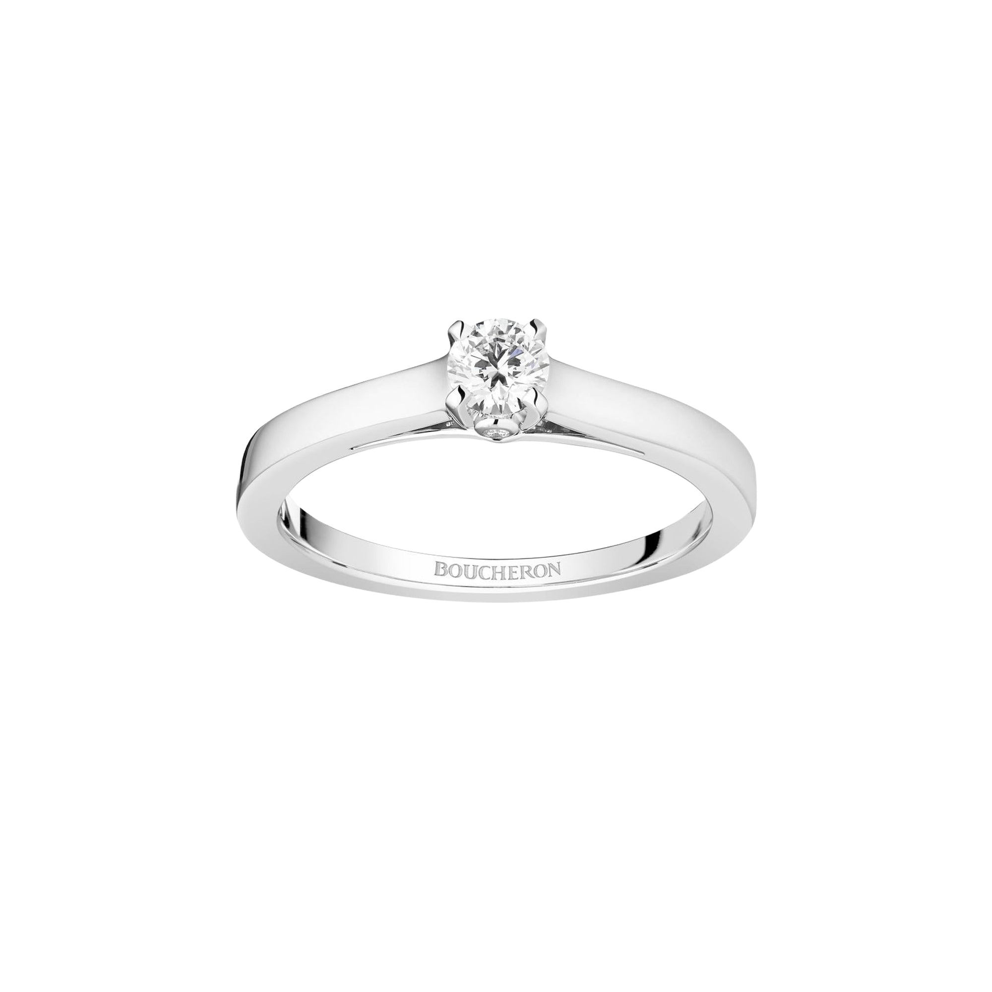 Beloved platinum & round diamond 0.20 carat Solitaire - White