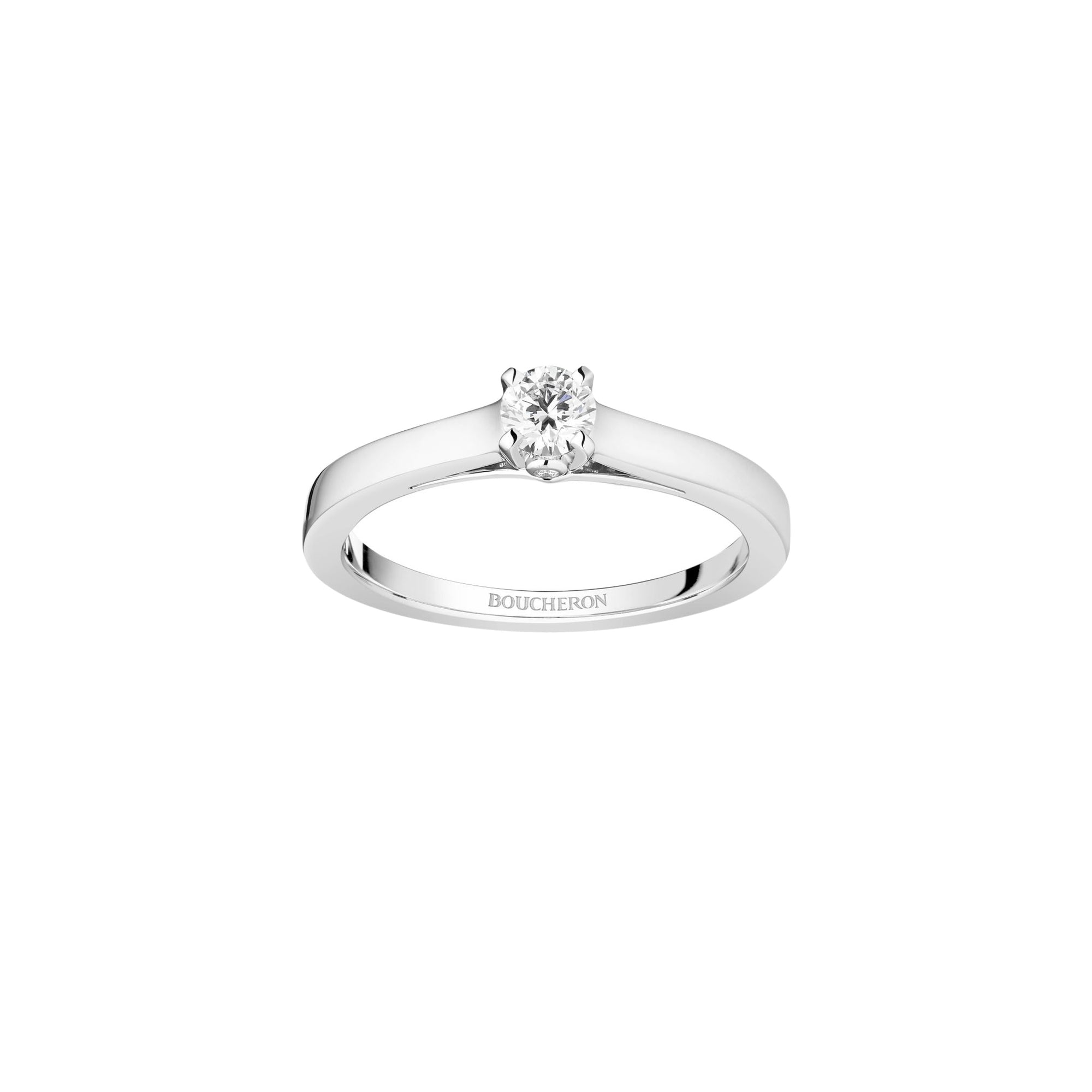 Beloved platinum & round diamond 0,20 carat Solitaire - White