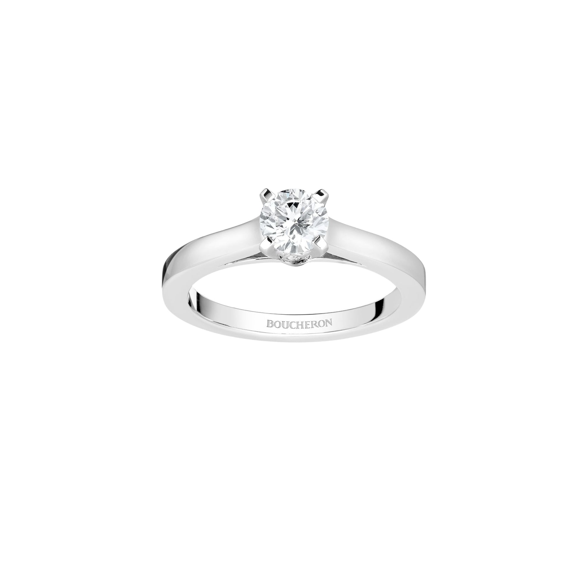 Beloved platinum & round diamond 0,50 carat Solitaire - White