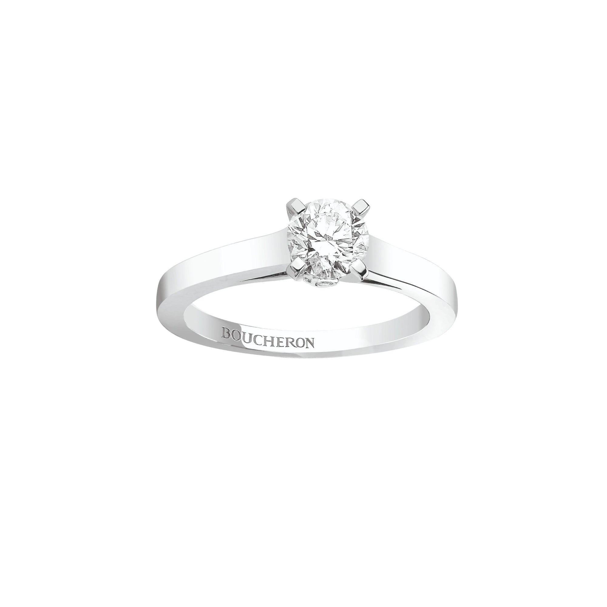 Beloved platinum & round diamond 0,30 carat Solitaire - White