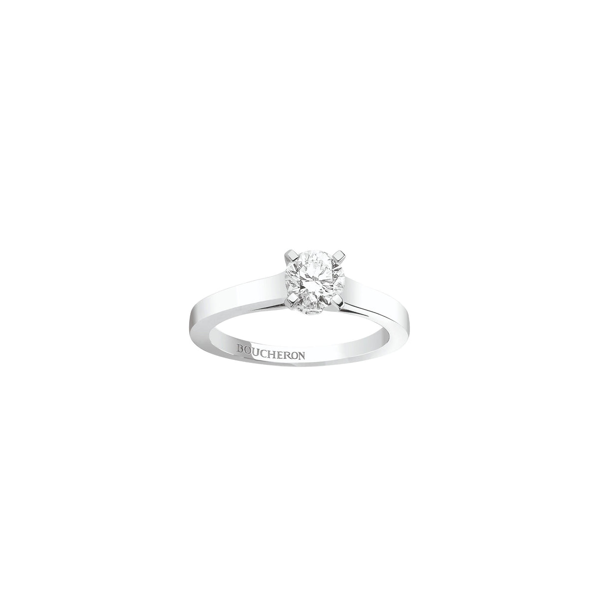 Beloved platinum & round diamond 0.30 carat Solitaire - White