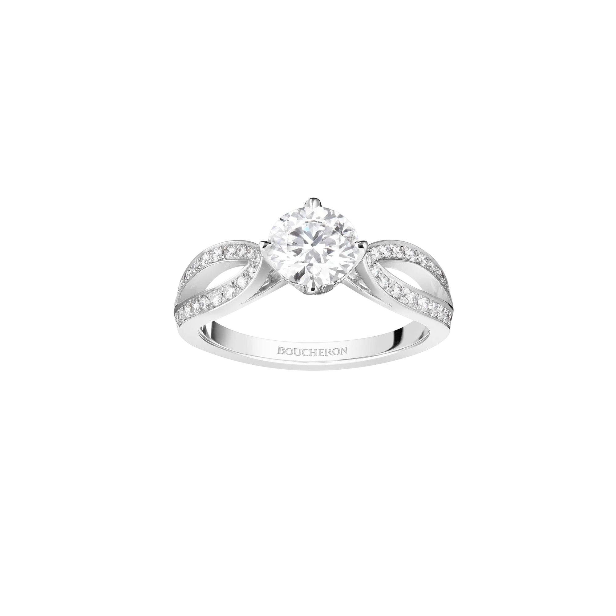Pont de Paris platinum & round diamond 0.70 carat Solitaire - Platinum
