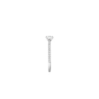 Mini Beloved platinum & round diamond 0.50 carat paved diamonds Solitaire - White