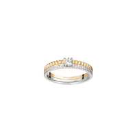 Quatre radiant edition white and yellow gold & round diamond 0.30 carat Solitaire - White & Yellow gold