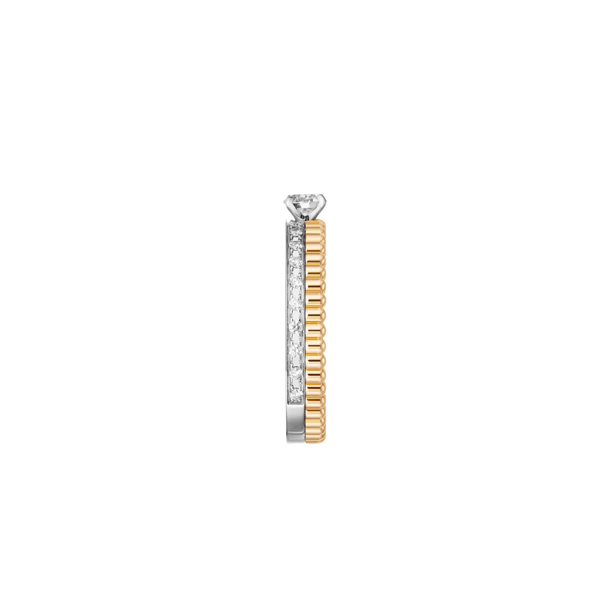 Quatre radiant edition white and yellow gold & round diamond 0.30 carat Solitaire - White & Yellow gold