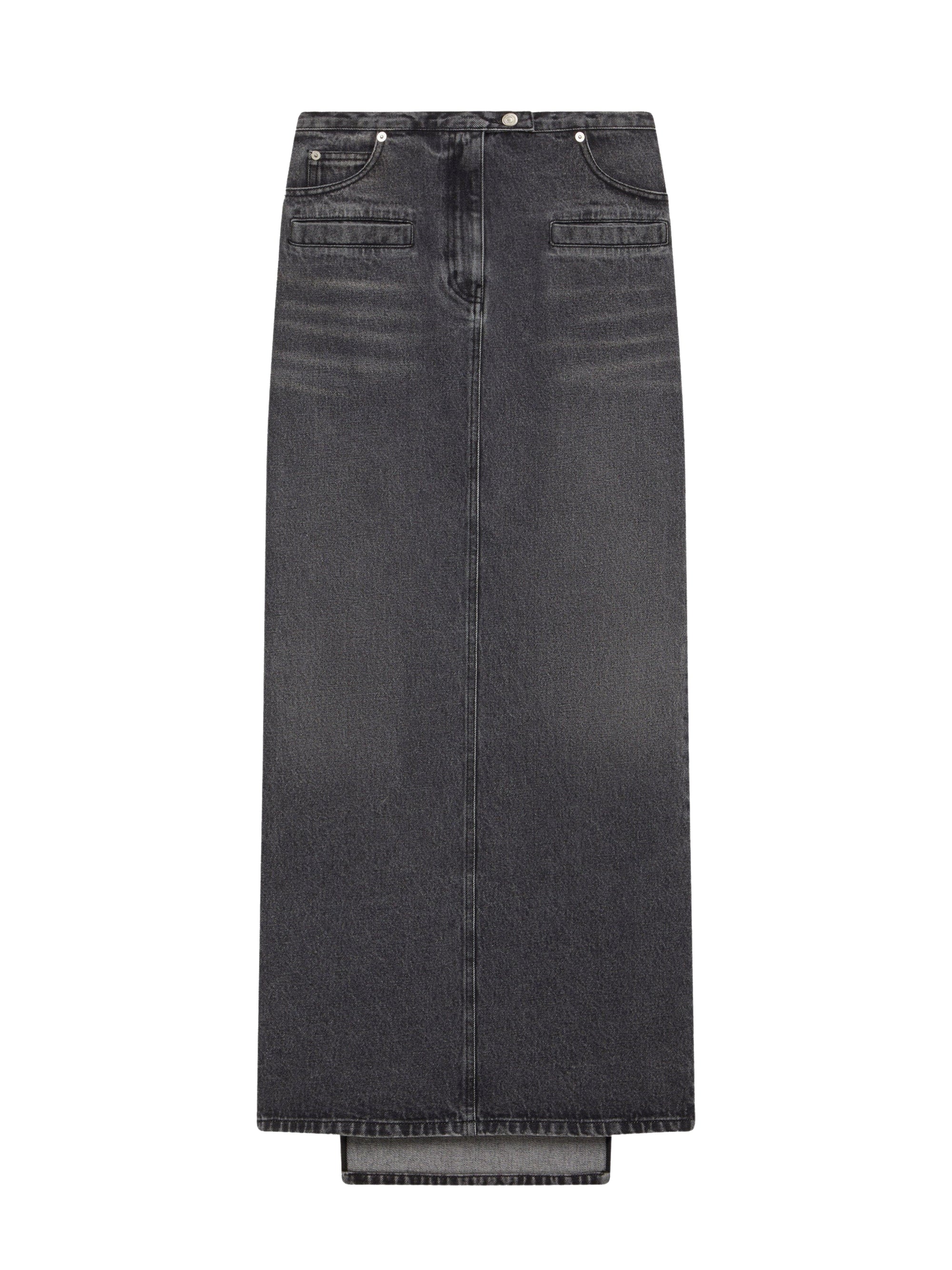 Heritage long denim Skirt - Grey