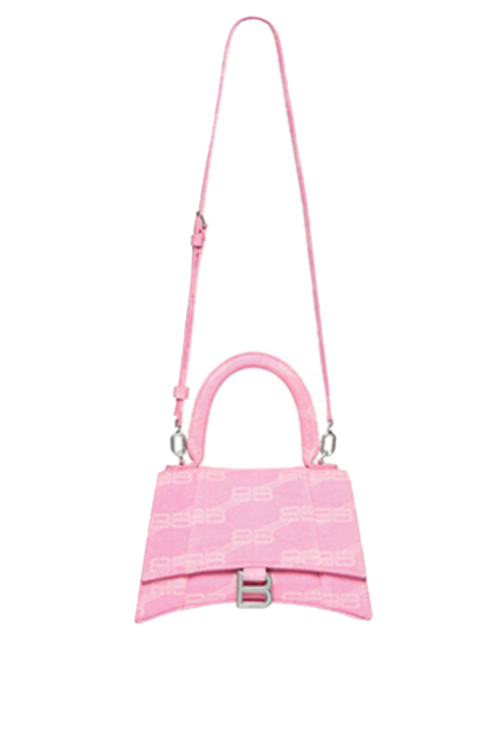 Hourglass BB Monogram Denim sweet pink Small Handbag - Sweet Pink